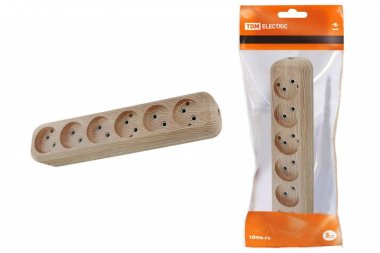 Фотография товара 'Tdm Колодка розеточная 6 гнезд 2П б/з 10А 250В "Эко" SQ1806-0056'