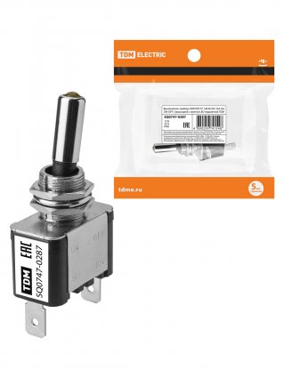 Фотография товара 'Tdm SQ0747-0287 Выключатель-тумблер ASW-07D 1P 12В AC/DC 25А (3c) ON-OFF'