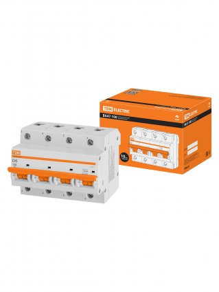 Фотография товара 'Tdm SQ0207-0143 Авт. выкл. ВА47-100 4Р 6А 10кА х-ка D'