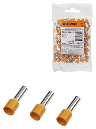 Фотография товара 'Tdm Наконечник-гильза Е4010 4,0мм2 с изолированным фланцем, SQ0512-0019'
