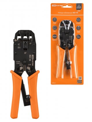 Фотография товара 'Tdm Клещи обжимные КО-10, обжим RJ-10/11/12/45 (8P8C, 6P6C, 6P4C, 6P2C, 4P4C), SQ1001-0011'