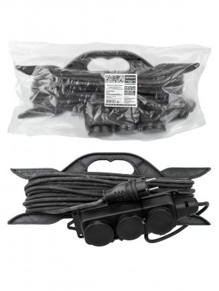 Фотография товара 'Tdm Удлинитель-шнур силовой на рамке, каучук, КГ, IP44, 3 гнезда, SQ1307-0234'