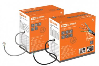 Фотография товара 'Tdm Кабель витая пара народный U/UTP Cat 5e 4х2х24AWG SQ0107-0118'