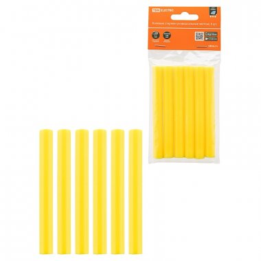 Фотография товара 'Tdm SQ1024-0516 Клеевые стержни универсальные желтые, 11 мм x 100 мм'