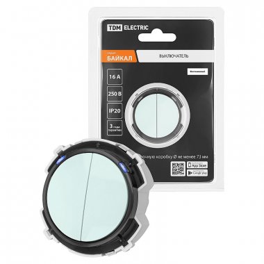 Фотография товара 'Tdm SQ1819-0124 Выключатель 2-кл. 16А 250В кнопочный механизм фисташковый, "Байкал"'