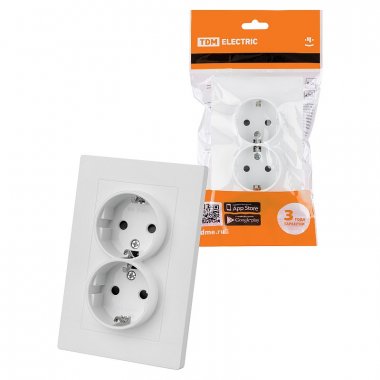 Фотография товара 'Tdm SQ1816-0037 Розетка двойная 2П+З 16А 250В с защ. шт.'