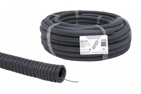 Фотография товара 'Tdm Труба гофрированная ПВХ d 32 с зондом SQ0401-0304'