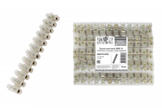 Фотография товара 'Tdm Зажим винтовой ЗВИ-15, полиэтилен 1,5-4,0 мм2 SQ0510-0203'