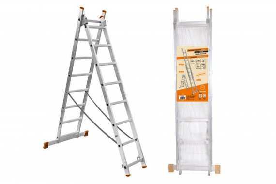 Фотография товара 'Tdm Лестница алюминиевая, 2х секционная х 7 ступеней ЛА2х7 SQ1028-0201'