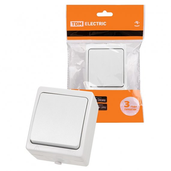 Фотография товара 'Tdm SQ1803-1001 Выключатель 1-кл. открытой установки IP54 10А'