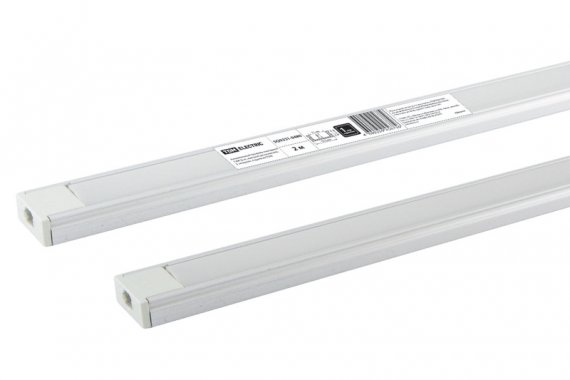 Фотография товара 'Tdm Алюминиевый профиль накладной 1506 (2 м), матовый рассеиватель, 2 заглушки, 4 крепежа SQ0331-0480'