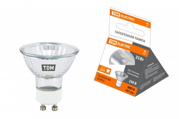 Фотография товара 'Tdm Лампа галогенная с отражателем MR16 (JCDRC) - 35 Вт - 230 В - GU10 SQ0341-0010'