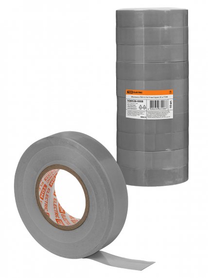 Фотография товара 'Tdm SQ0526-0008 Изолента ПВХ 0,15х19 мм Серая 20 м'