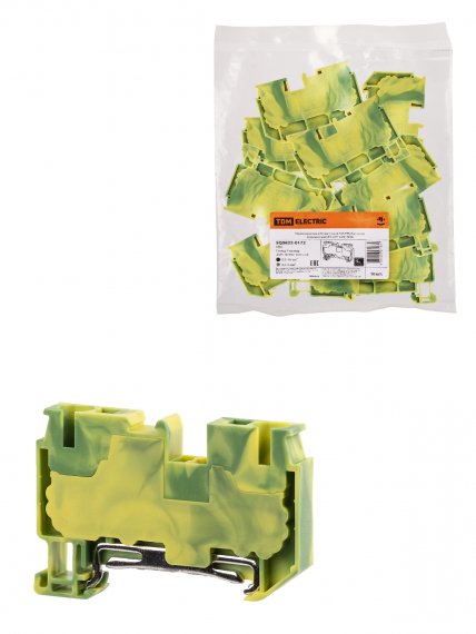 Фотография товара 'Tdm Зажим клеммный безвинтовой ЗКБ PEN быстрого зажима 6 мм2, SQ0822-0172'