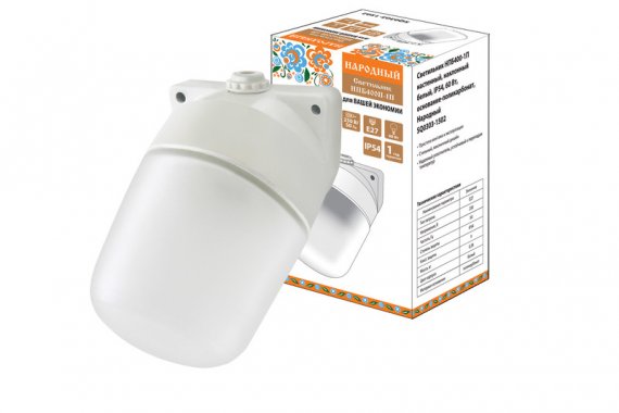 Фотография товара 'Tdm Светильник НПБ400-1П настенный, наклонный, IP54, 60 Вт, основание-поликарбонат, SQ0303-1502'