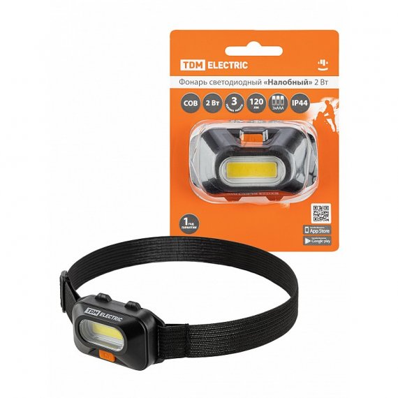 Фотография товара 'Tdm SQ0350-0072 Фонарь светодиодный "Налобный" 2 Вт COB, 120 лм'