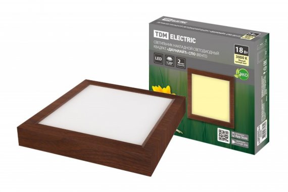 Фотография товара 'Tdm Светильник накладной светодиодный квадрат "Даунлайт" СПО 18 Вт 225*225*32 мм 3000К SQ0329-0422'