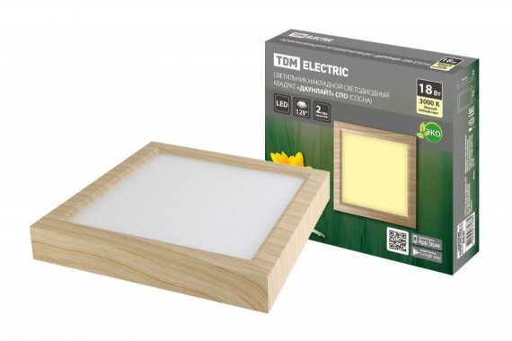 Фотография товара 'Tdm Светильник накладной светодиодный квадрат "Даунлайт" СПО 18 Вт 225*225*32 мм 3000К TDM SQ0329-0421'