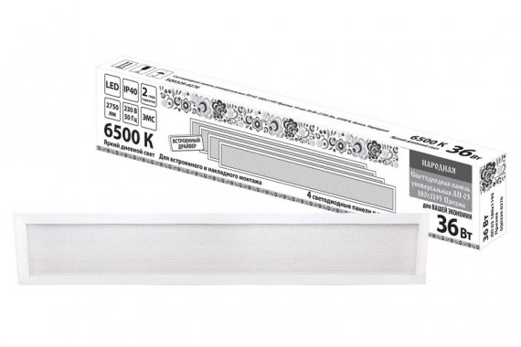 Фотография товара 'Tdm Светодиодная панель универсальная ЛП 03 180х1195 Призма 19 мм 36 Вт 2750 Лм, 6500 К, SQ0329-0276'