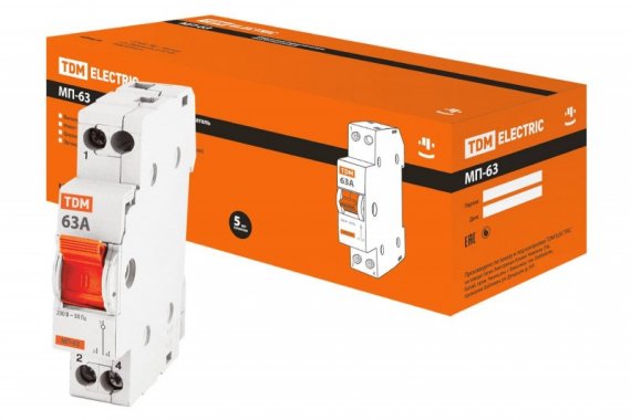 Фотография товара 'Tdm Модульный переключатель трехпозиционный МП-63 1P 63А SQ0224-0009'