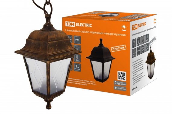 Фотография товара 'Tdm Светильник садово-парковый НСУ 04-60-001 четырехгранник, подвес, пластик, SQ0330-0776'