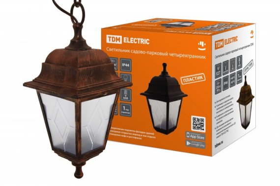 Фотография товара 'Tdm Светильник садово-парковый НСУ 04-60-001 четырехгранник, подвес, пластик, SQ0330-0786'