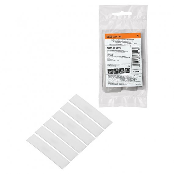 Фотография товара 'Tdm SQ0548-2808 Набор трубок термоусаживаемых, клеевых "Моноцвет, белый 12,7/4,3'