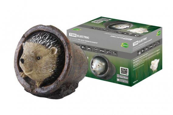 Фотография товара 'Tdm Светильник ПП-2019 "Ежик в кашпо" на солнечных батареях, 14,5x11x11 см, SQ0330-0170'