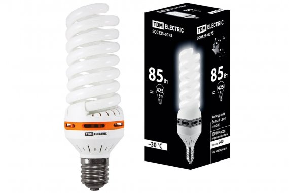 Фотография товара 'Tdm Лампа энергосберегающая КЛЛ-FS-85 Вт-4000 К–Е40 (85х265 мм) , SQ0323-0075'