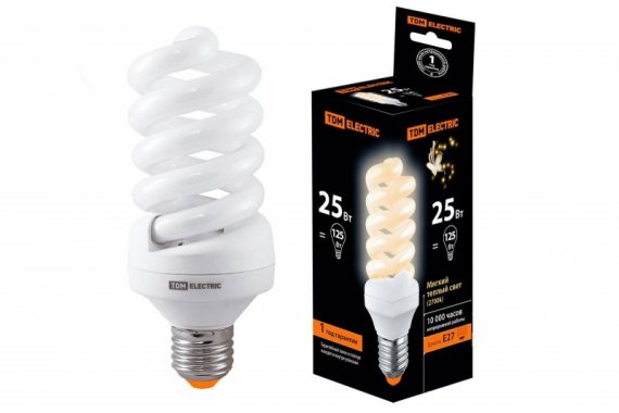 Фотография товара 'Tdm Лампа энергосберегающая КЛЛ-FS-25 Вт-2700 К–Е27 SQ0323-0013'