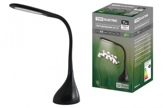 Фотография товара 'Tdm Светильник светодиодный настольный СН-16, 7 Вт, сенсор-диммер, 5000 К, 220 В, SQ0337-0093'