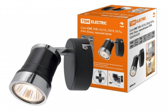 Фотография товара 'Tdm Спот СНС 50 Вт, GU10, 230В, 50 Гц, IP44, Юкка, SQ0358-0220'