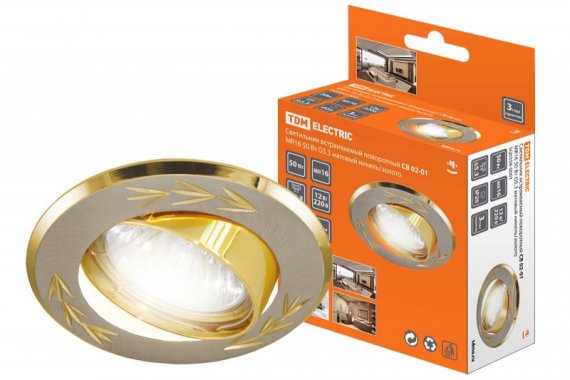 Фотография товара 'Tdm Светильник встраиваемый поворотный СВ 02-01 MR16 50Вт G5.3 SQ0359-0001'