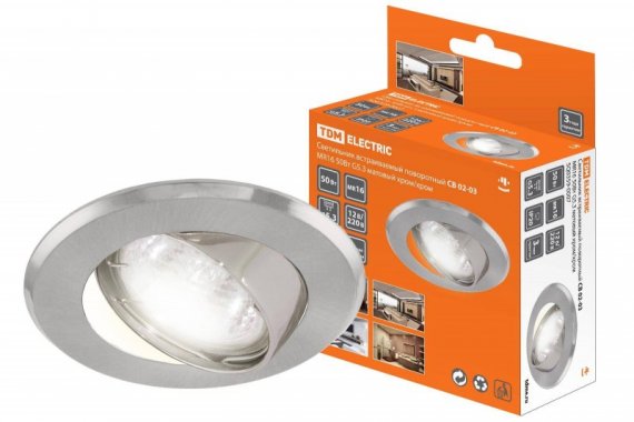 Фотография товара 'Tdm Светильник встраиваемый поворотный СВ 02-03 MR16 50Вт G5.3 SQ0359-0007'