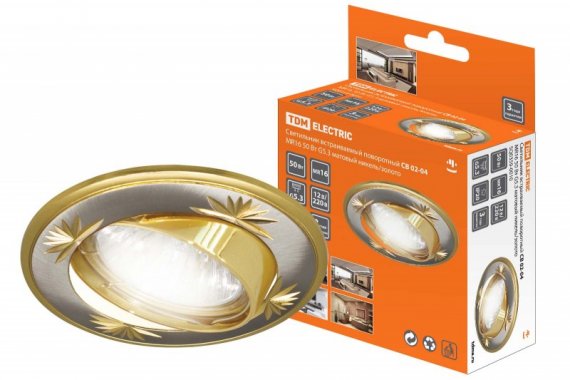 Фотография товара 'Tdm Светильник встраиваемый поворотный СВ 02-04 MR16 50Вт G5.3 SQ0359-0010'