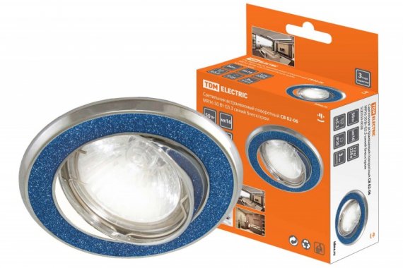 Фотография товара 'Tdm Светильник встраиваемый поворотный СВ 02-06 MR16 50Вт G5.3 SQ0359-0038'