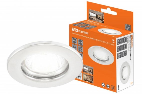 Фотография товара 'Tdm Светильник встраиваемый СВ 01-01 MR16 50Вт G5.3 SQ0359-0022'