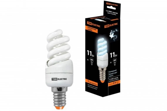 Фотография товара 'Tdm Лампа энергосберегающая КЛЛ-FSТ2-11 Вт-4000 К-Е14 КОМПАКТ SQ0323-0176'