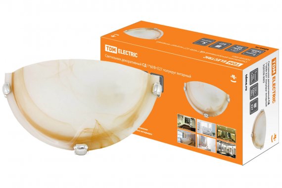 Фотография товара 'Tdm Светильник декоративный СД 1*60 Вт E27 полукруг янтарный, SQ0358-0003''