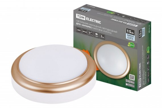 Фотография товара 'Tdm Светильник накладной LED ДПО "Антарес" 15Вт 4000К круг 180*66 мм IP54 SQ0354-0018'