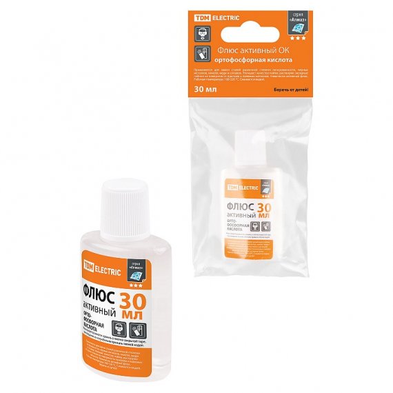 Фотография товара 'Tdm SQ1025-1503 Флюс активный ОК, ортофосфорная кислота, 30 мл, дозатор'