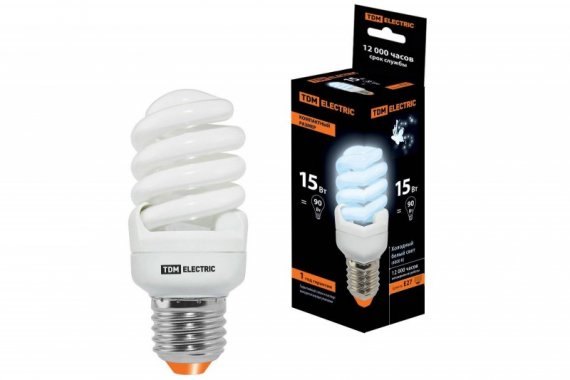 Фотография товара 'Tdm Лампа энергосберегающая КЛЛ-FSТ2-15 Вт-4000 К–Е27 КОМПАКТ SQ0323-0186'