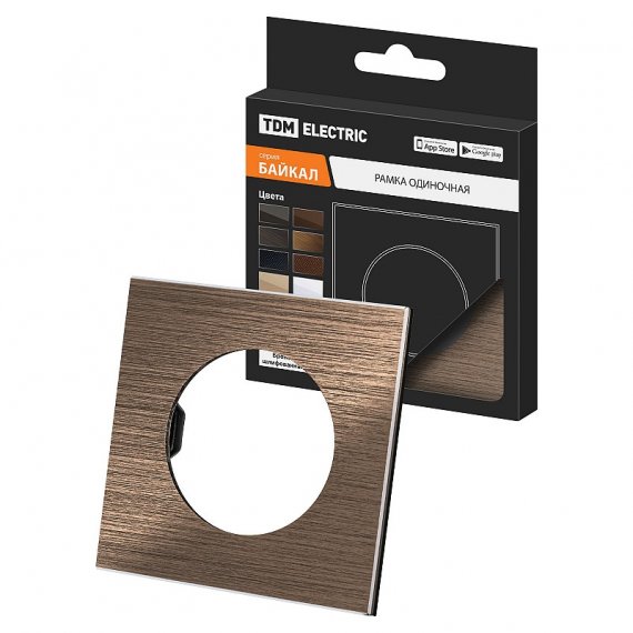 Фотография товара 'Tdm SQ1819-0460 Рамка одиночная бронза, алюминий, шлифованный, "Байкал"'