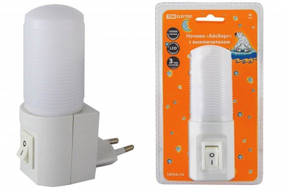 Фотография товара 'Tdm Ночник "Айсберг" с выключателем, 0,5 Вт, 220 В SQ0357-0015'