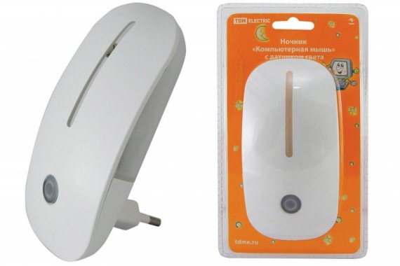 Фотография товара 'Tdm Ночник "Компьютерная мышь" с датчиком света, светодиодный, 0,5Вт, 220 В SQ0357-0014'