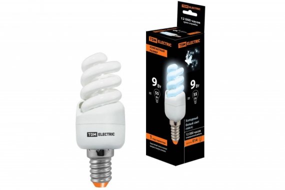 Фотография товара 'Tdm Лампа энергосберегающая КЛЛ-FSТ2-9 Вт-4000 К–Е14 КОМПАКТ SQ0323-0172'