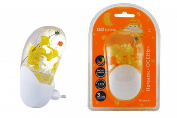 Фотография товара 'Tdm Ночник "Осень" с датчиком света, светодиодный,1Вт , 220 В SQ0357-0003'