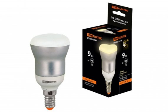 Фотография товара 'Tdm Лампа энергосберегающая КЛЛ- RM50 FR-9 Вт-2700 К–Е14 SQ0323-0145'