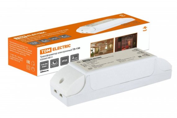 Фотография товара 'Tdm Трансформатор электронный ТЭ-150 220В/12В 50-150Вт SQ0360-0012'