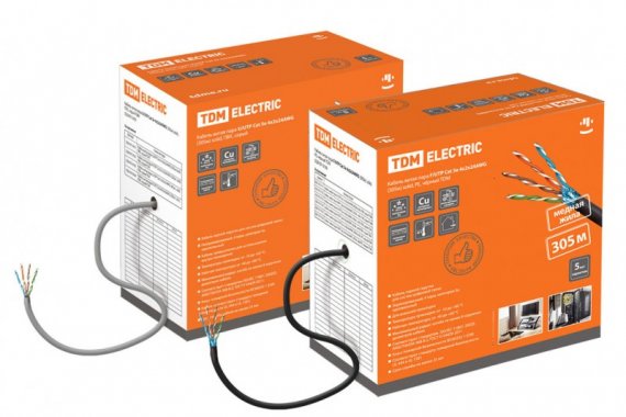 Фотография товара 'Tdm Кабель витая пара F/UTP Cat 5e 4х2х24AWG solid, PE для наружной прокладки SQ0107-0108'
